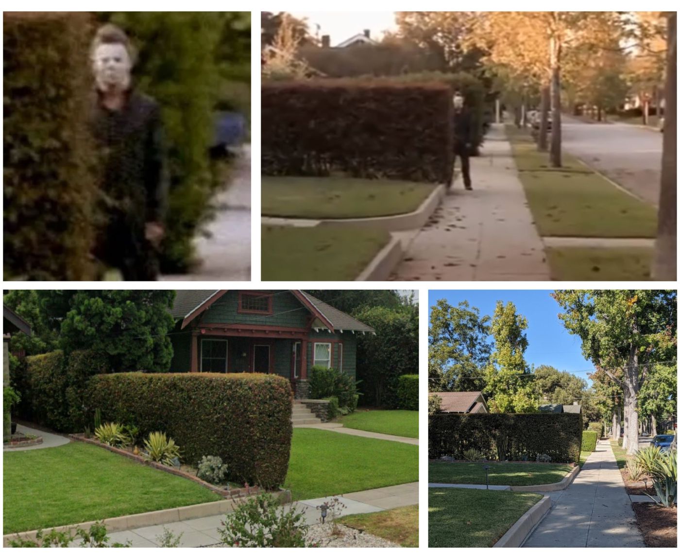 Koláž fotek z filmu Halloween v Los Angeles